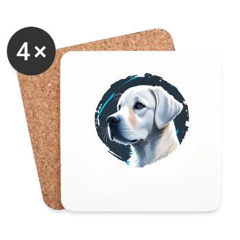 Weißer Labrador Retriever Hund - Untersetzer (4er-Set) - Weiß - Vorne