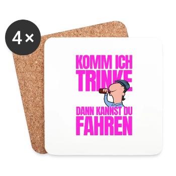 Komm ich trinke dann kannst du fahren - Untersetzer (4er-Set) - Weiß - Vorne