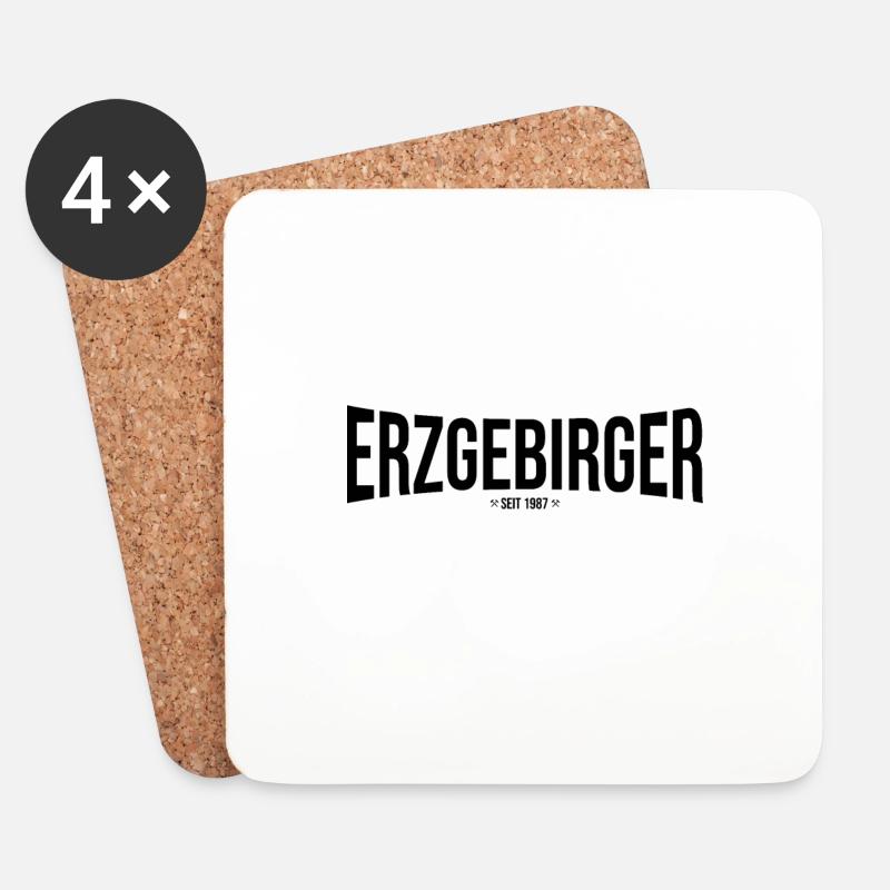 Erzgebirger seit 1987 1 - Untersetzer (4er-Set) - Weiß