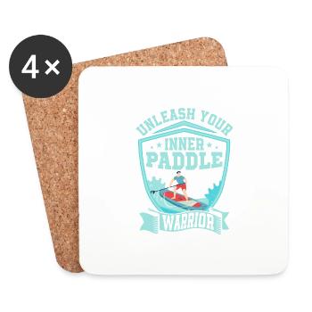Unleash Your Inner Paddle Warrior Stand Up Paddle - Coasters (set of 4) - white - Front