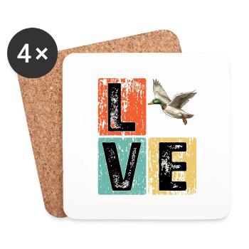 Retro Duck Hunt Duck Bird Lover Duck Hunter - Coasters (set of 4) - white - Front