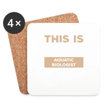 Voici à quoi ressemble un grand biologiste aquatique - Dessous de verre (lot de 4) - blanc - Devant