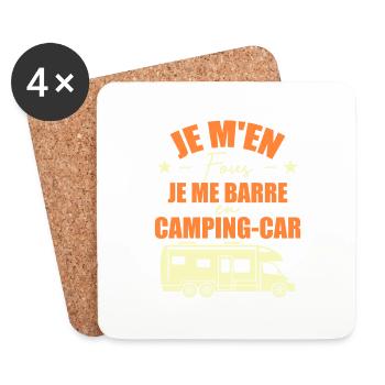 Je M'en Fous Je Me Barre En Camping-car - Dessous de verre (lot de 4) - blanc - Devant
