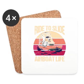 Ride To Slide Airboat Life Propeller Swamp Hydropl - Untersetzer (4er-Set) - Weiß - Vorne