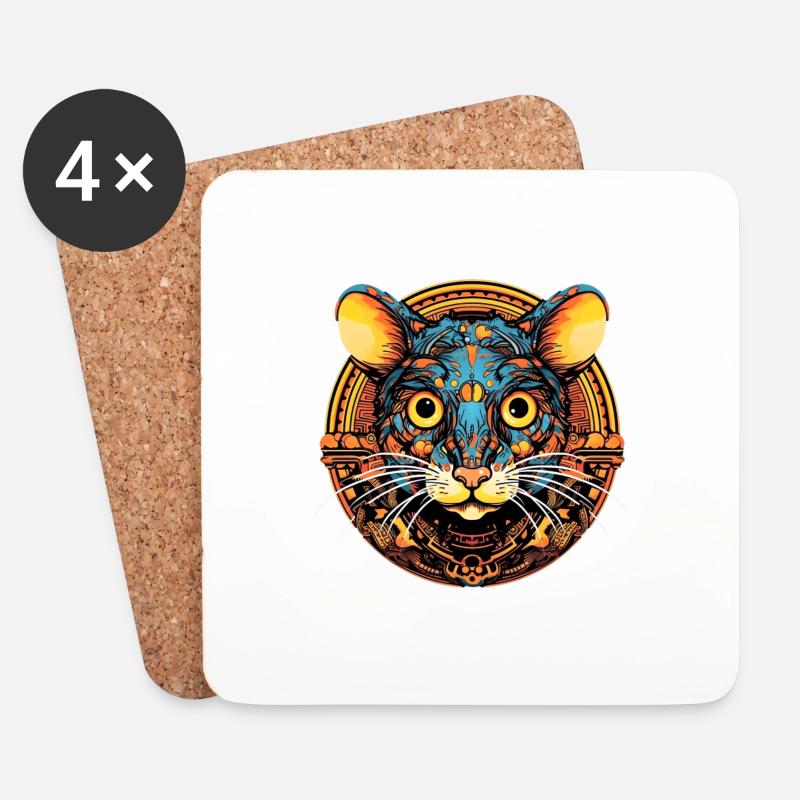 Cheddar Cheese Maus - Untersetzer (4er-Set) - Weiß