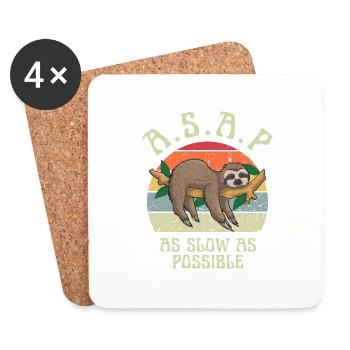 Aussi lent que possible - Dessous de verre (lot de 4) - blanc - Devant