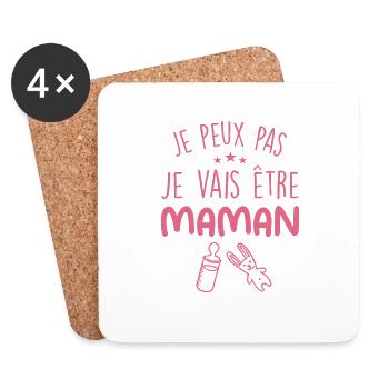 Je Peux Pas, Je Vais Être MAMAN - Dessous de verre (lot de 4) - blanc - Devant