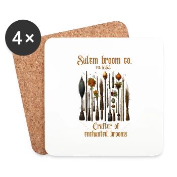 Salem Hexen Besen Fabrik Halloween Shirts Frauen - Untersetzer (4er-Set) - Weiß - Vorne