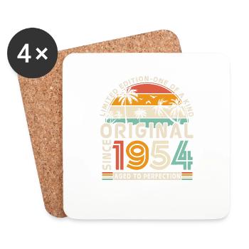 Vintage Original since 1954 Birthday Gift - Coasters (set of 4) - white - Front