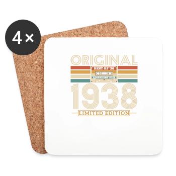 Ursprüngliches Geschenk 1938, 85/86 Jahre - Untersetzer (4er-Set) - Weiß - Vorne