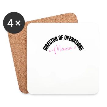 Directrice des opérations Mama Mère - Dessous de verre (lot de 4) - blanc - Devant
