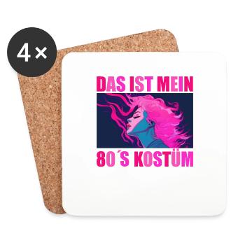 80er Motto Party Das ist mein 80er Jahre Kostüm - Untersetzer (4er-Set) - Weiß - Vorne