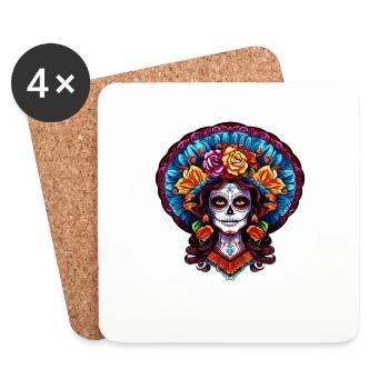 La Catrina: The Halloween Party Never Dies - Coasters (set of 4) - white - Front