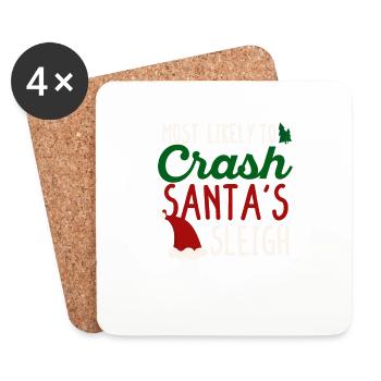 The most likely crash of the sled - Coasters (set of 4) - white - Front