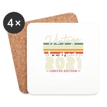 Vintage Gift 2021 2-3 years - Coasters (set of 4) - white - Front