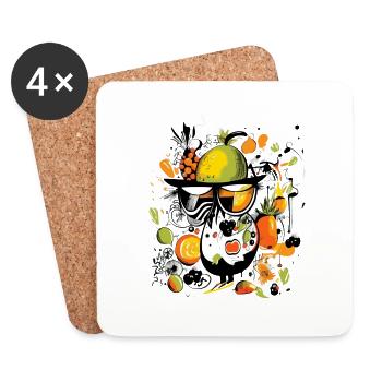 Piou in fruit n°2 - Untersetzer (4er-Set) - Weiß - Vorne