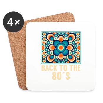 80s Themed Party Back to the 80s Costume - Coasters (set of 4) - white - Front