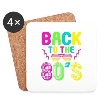80s Themed Party Back to the 80s Costume - Coasters (set of 4) - white - Front