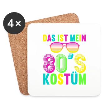 80er Motto Party Das ist mein 80er Jahre Kostüm - Untersetzer (4er-Set) - Weiß - Vorne