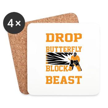Drop Like A Butterfly, Block Like A Beast 3 - Untersetzer (4er-Set) - Weiß - Vorne