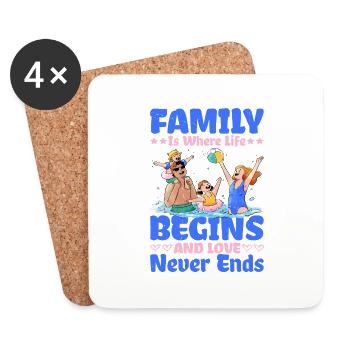 Family Is Where Life Begins And Love Never Ends 2 - Coasters (set of 4) - white - Front