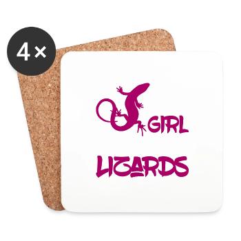 Just A Girl Who Loves Lizards Reptile Lizard Lover - Coasters (set of 4) - white - Front