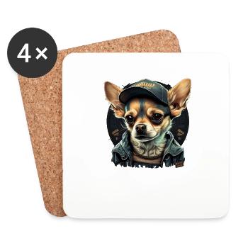 Chihuahua | Trucker Truck Driver Dad Men Car Funny - Coasters (set of 4) - white - Front