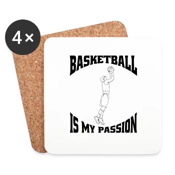 Équipe de basket-ball Joueur de basket-ball Basket-ball - Dessous de verre (lot de 4) - blanc - Devant