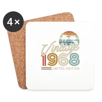 Vintage Gift 1968 55/56 years - Coasters (set of 4) - white - Front