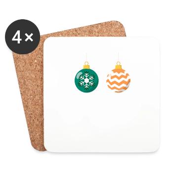 Chest Nuts Funny Weihnachten Matching Paar - Untersetzer (4er-Set) - Weiß - Vorne