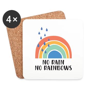 No Rain No Rainbows - Untersetzer (4er-Set) - Weiß - Vorne