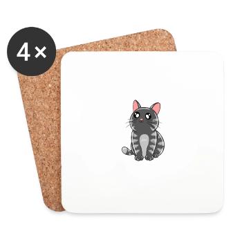 I Just Want To Leave And Be A Cat Mom - Untersetzer (4er-Set) - Weiß - Vorne