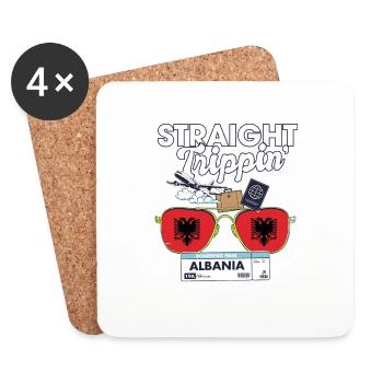 Straight Trippin' Albania Vacation Tour Travel - Untersetzer (4er-Set) - Weiß - Vorne