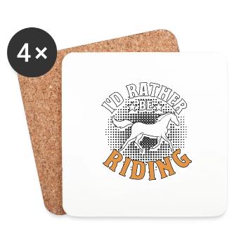 I'd Rather Be Riding Horses Riding Riding - Coasters (set of 4) - white - Front