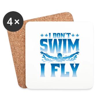 I Don't Swim I Fly - Coasters (set of 4) - white - Front