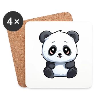 cute panda - Coasters (set of 4) - white - Front