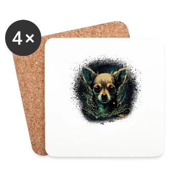 Chihuahua | Zombie Hund Gruselig Halloween Lustig - Untersetzer (4er-Set) - Weiß - Vorne