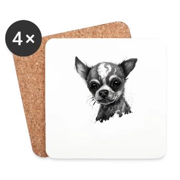 Chihuahua | Zombie Hund Gruselig Halloween Lustig - Untersetzer (4er-Set) - Weiß - Vorne