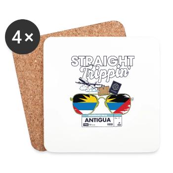 Straight Trippin' Antigua Vacation Tour Voyage - Dessous de verre (lot de 4) - blanc - Devant