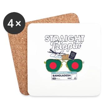 Straight Trippin' Bangladesh Vacation Tour Travel - Coasters (set of 4) - white - Front