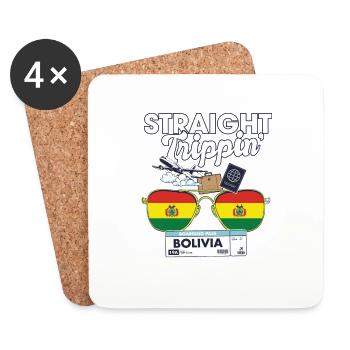 Straight Trippin' Bolivia Vacation Tour Voyage - Dessous de verre (lot de 4) - blanc - Devant