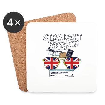 Straight Trippin' Britain Vacation Tour Travel - Untersetzer (4er-Set) - Weiß - Vorne
