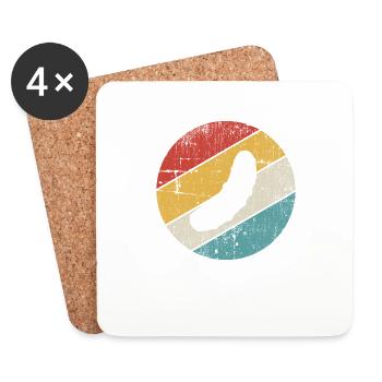Gurke Gewürzgurke Kreis Retro Geschenk - Untersetzer (4er-Set) - Weiß - Vorne