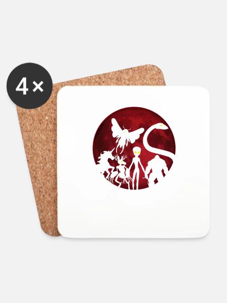 Cryptozoology Cryptids Crew - Untersetzer (4er-Set) - Weiß