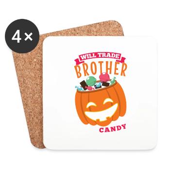 Will Trade Brother For Candy - Coasters (set of 4) - white - Front