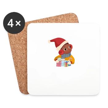 Cute, Black, Afro, African, American - Coasters (set of 4) - white - Front