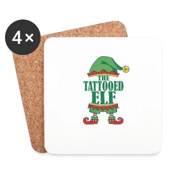 Die Tattooed Elf Matching Familie Gruppe Weihnacht - Untersetzer (4er-Set) - Weiß - Vorne