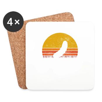 Concombre cornichon rétro cadeau - Dessous de verre (lot de 4) - blanc - Devant