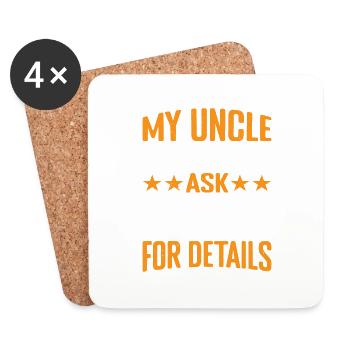 Mon oncle est célibataire Demandez à maman pour plus de détails 3 - Dessous de verre (lot de 4) - blanc - Devant