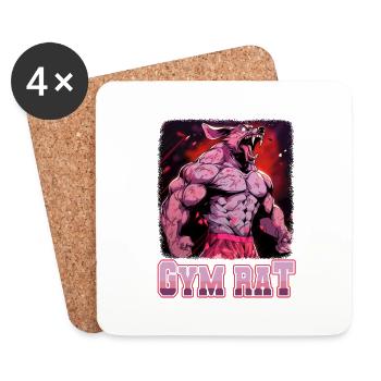 Gym Council Bodybuilding Weight Training Fun Fitness - Coasters (set of 4) - white - Front